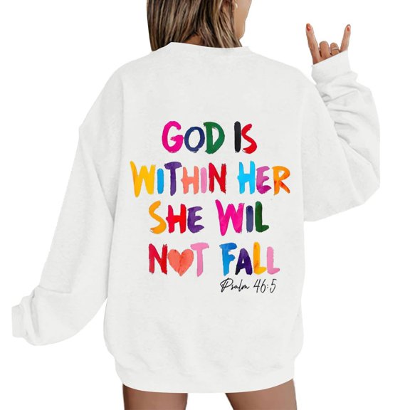 PNTUTB Sweatshirts for Women Long Sleeve Graphic Crew Neck Pullover Casual Loose Fall Winter Clothes