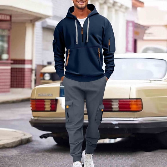 PNTUTB Sweatsuits for Men 2 Piece Hoodie Men's Tracksuit Set Casual Athletic Long Sleeve Outfit Pullover Suit Set