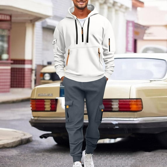 PNTUTB Sweatsuits for Men 2 Piece Hoodie Men's Tracksuit Set Casual Athletic Long Sleeve Outfit Pullover Suit Set