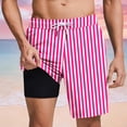 thumbnail image 1 of PNTUTB Swim Trunks for Men Beach Shorts Fine Vertical Stripe Shorts Casual Loose Comfortable Shorts Elastic Waistband Drawstring Lining Quick-Dry Swim Shorts, 1 of 6