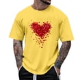 thumbnail image 1 of PNTUTB Men's Valentine's Day Fashion Heart Print Crew Neck Short Sleeve Pullover Casual Loose Comfort Tops, 1 of 5