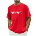 thumbnail image 1 of PNTUTB Valentine's Day Themed Men's Fashion Prints Short Sleeve Crew Neck Casual Loose Comfortable T-shirt, 1 of 5