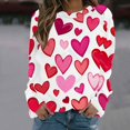 thumbnail image 1 of PNTUTB Valentines Sweatshirt for Women Fashion Heart Print Casual Crew Neck Long Sleeve Hoodless Pullover Sweatshirts, 1 of 6