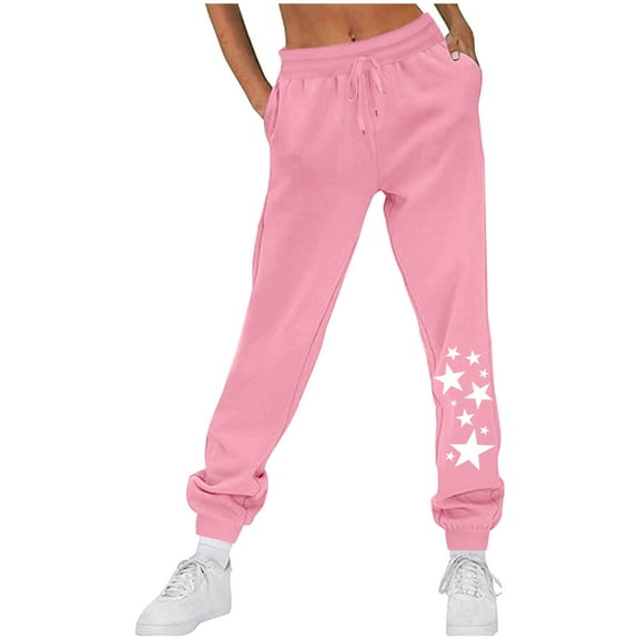 PNTUTB Women Casual Drawstring Design Trousers Basic Loose-fitting Comfortable Fitness Sports Pants