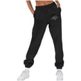 thumbnail image 1 of PNTUTB Women Fashion Casual Drawstring Design Comfortable Trousers Basic Loose-fitting Fitness Sports Pants, 1 of 5