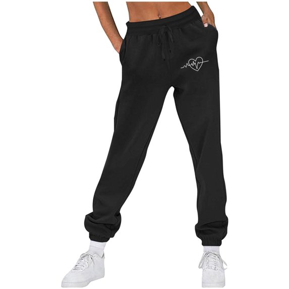 PNTUTB Women Fashion Casual Drawstring Design Comfortable Trousers Basic Loose-fitting Fitness Sports Pants