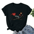 thumbnail image 1 of PNTUTB Women'S Lover Printed T-Shirt Round Neck Short Sleeved, 1 of 5