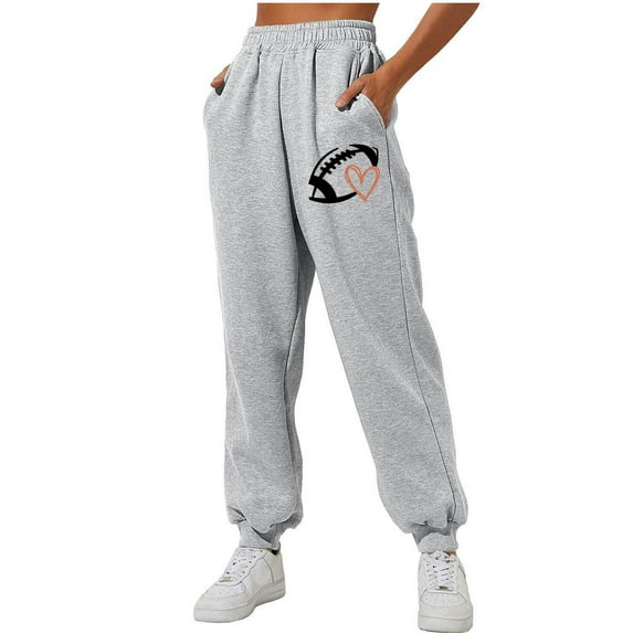 PNTUTB Women Solid Color Casual Printing Side Pocket Sweatpants with Loose Ankle Cinched Comfortable Sports Pants