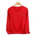 thumbnail image 1 of PNTUTB Women V Neck Long Sleeve Tops Lightweight Solid Color Casual Comfortable Base Layer Shirts, 1 of 5