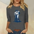 thumbnail image 1 of PNTUTB Women's 3/4 Sleeve Western Style Printed Casual T-shirt, 1 of 6