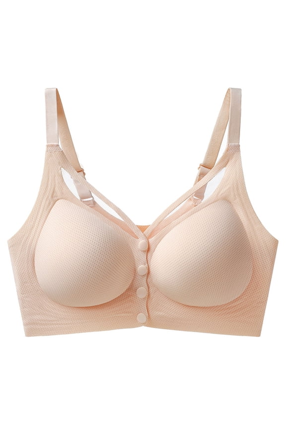 Women's Airy Seamless Bra,Lightweight Breathable Wire-Free Zero Restriction Front-Closure Lift and Support Anti-Sagging