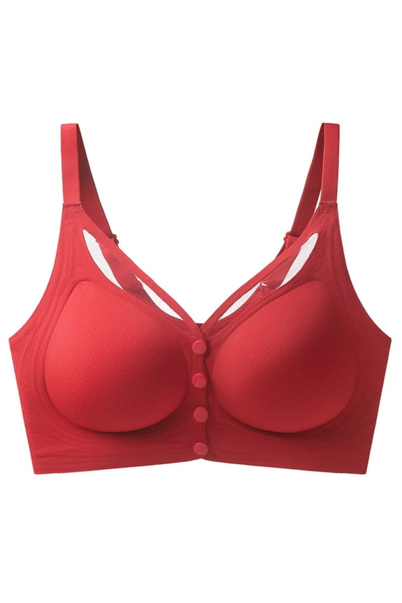 Women's Airy Seamless Bra,Lightweight Breathable Wire-Free Zero Restriction Front-Closure Lift and Support Anti-Sagging