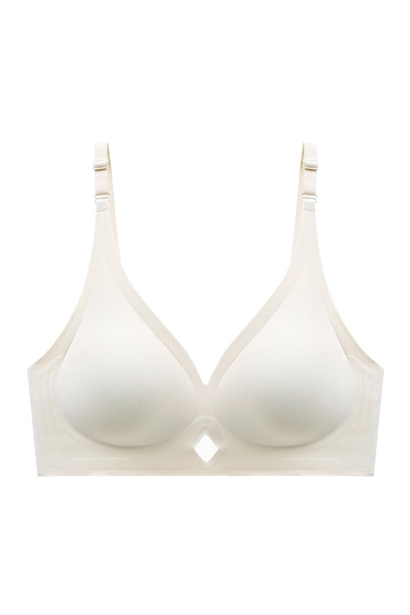Women's Bra,Solid Color Back-Closure Adjustable Straps Mesh Panel Lightweight Breathable Comfortable Wire-Free Bra