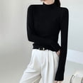 thumbnail image 1 of PNTUTB Women's Casual Crew Neck Long Sleeve Solid Color Versatile Soft Lightweight Slim Base Layer Top, 1 of 6