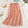 thumbnail image 1 of PNTUTB Women's Casual Fashion Commuter Lightweight Breathable Loose Elastic Waist Chiffon Floral Print Skirt, 1 of 6