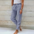 thumbnail image 1 of PNTUTB Women's Casual Fashion Striped Relaxed Elastic Waist Drawstring Comfortable Pants with Pockets, 1 of 6