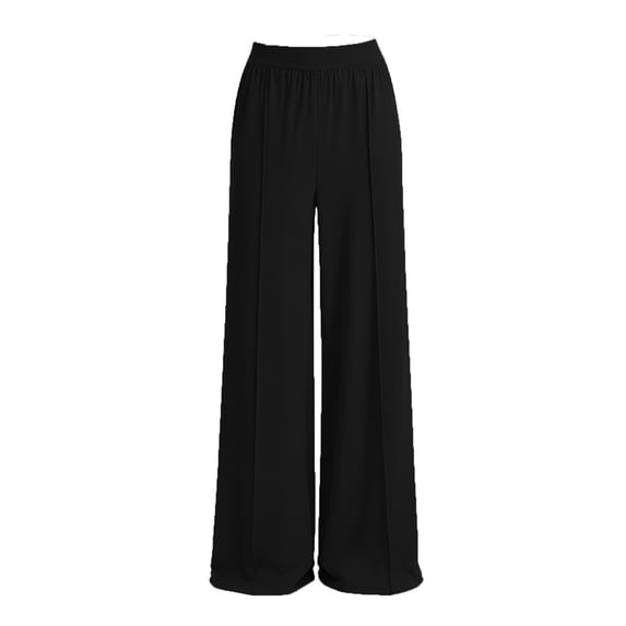PNTUTB Women's Casual Solid Color Lightweight Breathable High Waisted Loose Comfort Wide Leg Pants with Pockets