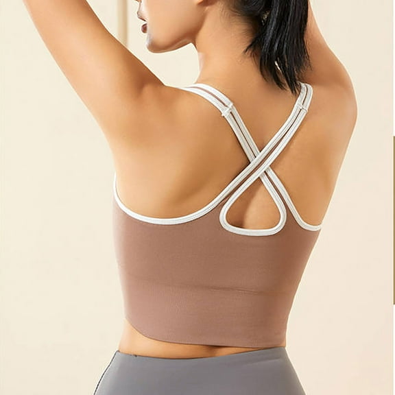PNTUTB Women's Casual Sports Bra Wide Straps Wire Free Stretch Fitness Yoga Comfort Lift & Support Bra