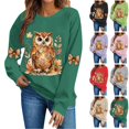 thumbnail image 1 of PNTUTB Women's Cute Graphic Print Sweatshirt Crew Neck Pullover Long Sleeve Top Thanksgiving Casual Loose Comfortable Daily Trendy Tops, 1 of 7