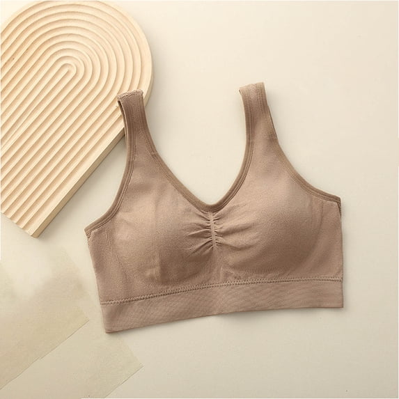 PNTUTB Women's Everyday Bra,Lightweight Breathable Wire-Free Seamless Comfortable Back-Flattering Bra with Fixed Cups