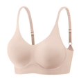 thumbnail image 1 of PNTUTB Women's Everyday Bra Solid Color Adjustable Straps Comfortable Bra Wire-Free Seamless Soft Support Push-Up Bra, 1 of 6