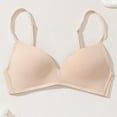 thumbnail image 1 of PNTUTB Women's Everyday Bra Solid Color Lightweight Quick-Dry Bra V-Neck Wire-Free Seamless Adjustable Straps Bra, 1 of 6