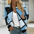 thumbnail image 1 of PNTUTB Women's Fashion Asymmetrical Print Zipper Pocket Hoodless Long Sleeve Casual Jacket&Flash Picks, 1 of 6