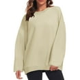 thumbnail image 1 of PNTUTB Women's Fashion Casual Oversized Solid Color Crew Neck Long Sleeve Pullover Comfortable Sweatshirt, 1 of 6