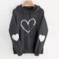 thumbnail image 1 of PNTUTB Women's Fashion Heart Print Long Sleeve Drawstring Hoodies Casual Pullover Sweatshirts with Pocket, 1 of 5