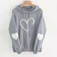 thumbnail image 1 of PNTUTB Women's Fashion Heart Print Long Sleeve Drawstring Hoodies Casual Pullover Sweatshirts with Pocket, 1 of 5
