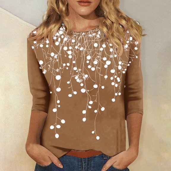 PNTUTB Women's Fashion Round-Neck Short Sleeved Printed Pullover Dress