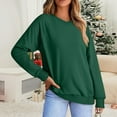 thumbnail image 1 of PNTUTB Women's Fashion Solid Color V-Neck Long Sleeve Relaxed Fit Pullover Basic Versatile Top&Flash Picks, 1 of 6