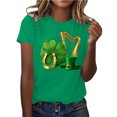 thumbnail image 1 of PNTUTB Women's Fashion St. Patrick's Day Print Casual Crew Neck Loose Short Sleeve Comfortable Pullover Tops, 1 of 5