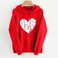 thumbnail image 1 of PNTUTB Women's Fashion Valentine's Day Print Hoodie Pullover Long Sleeved Hooded Drawstring Comfort Loose Sweatshirt with Pocket, 1 of 6