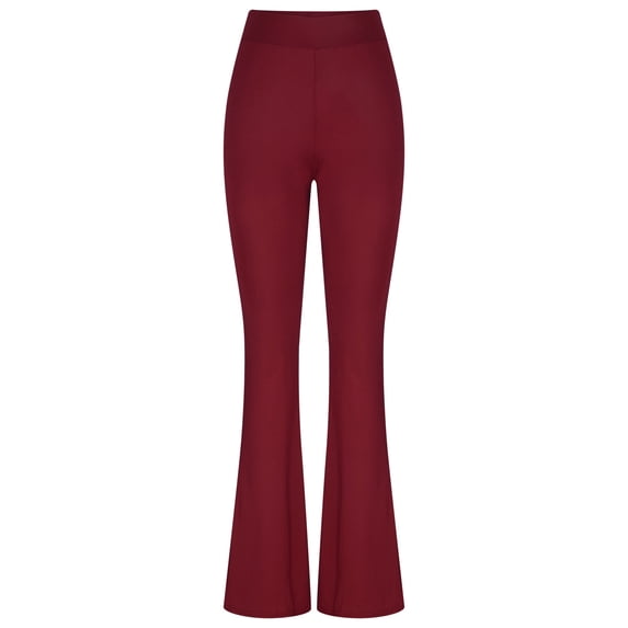 PNTUTB Women's Fashionable Loose Elastic Waist Flare Pants Solid Color Comfoetable Sports Yoga Pants