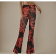 thumbnail image 1 of PNTUTB Women's Floral Print Flared Comfoetable Pants Stretch Slim Casual Good Fabric Quality Long Pants, 1 of 6