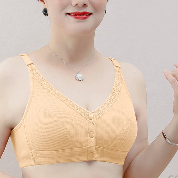 PNTUTB Women's Front-Closure Full-Cup Bra,Inclusive Design Wire-Free Zero Restriction Bare-Skin Feel Seamless Comfort Bra