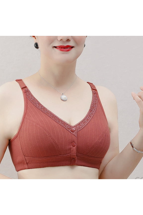 Women's Front-Closure Full-Cup Bra,Inclusive Design Wire-Free Zero Restriction Bare-Skin Feel Seamless Comfort Bra