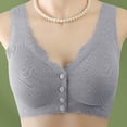 thumbnail image 1 of PNTUTB Women's Lace Pattern Plus Size Bra Wire-Free Seamless Front-Closure Lightweight Gathering Style Breathable Comfort Bra, 1 of 6