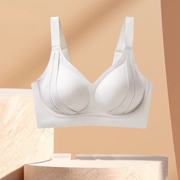 PNTUTB Women's Lightweight Breathable Bra,Solid Color Seamless Push-Up Bra Adjustable Straps Wire-Free Soft Support Bra