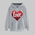thumbnail image 1 of PNTUTB Women's Long Sleeve Fashion Heart Print Drawstring Hoodies Casual Pullover Sweatshirts with Pocket, 1 of 6