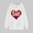 thumbnail image 1 of PNTUTB Women's Long Sleeve Fashion Heart Print Drawstring Hoodies Casual Pullover Sweatshirts with Pocket, 1 of 6