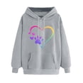 thumbnail image 1 of PNTUTB Women's Loose Basic Print Winter Hoodie Pullover Long Sleeved Round Neck Comfortable Sweatshirt, 1 of 5