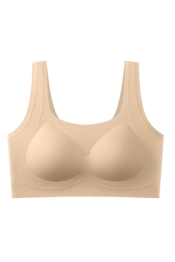 Women's Naked-Feel Seamless Bra,Lightweight Soft Breathable Wire-Free Zero-Constraint Tank Top Style Bra