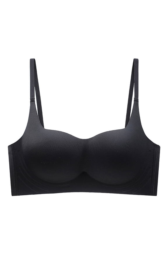 Women's One-Piece Seamless Bra,Lightweight Small-Cup Pushing-Up Anti-Sagging Side-Bust Control Wire-Free Bra