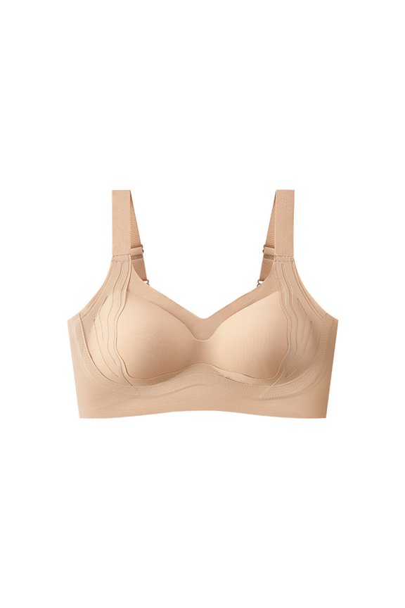 Women's One-Piece Seamless Bra with Adjustable Straps Wire-Free Design Zero Restriction Lift and Support Anti-Sagging