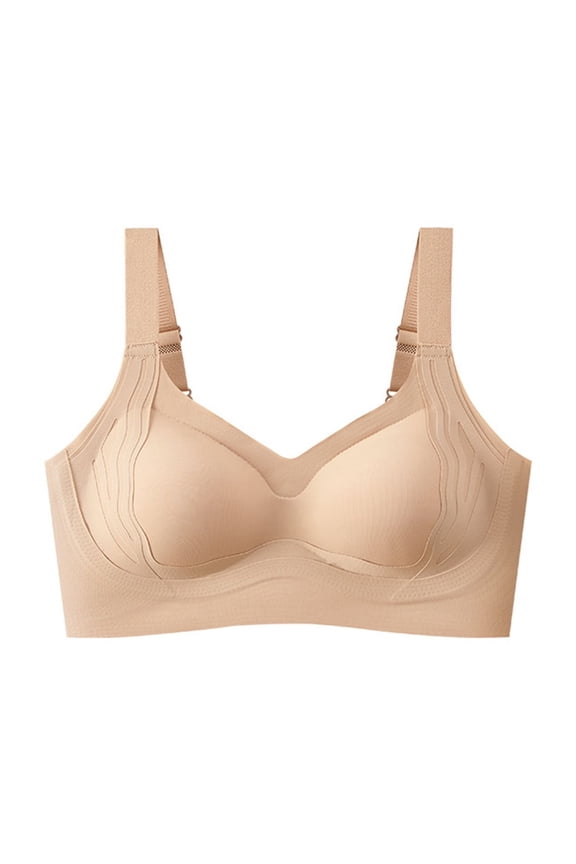 Women's One-Piece Seamless Bra with Adjustable Straps Wire-Free Design Zero Restriction Lift and Support Anti-Sagging