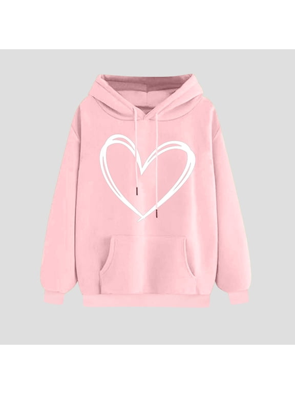 Women's Print Casual Winter Warm Hoodie Pullover Long Sleeved Comfortable Basic Sweatshirt