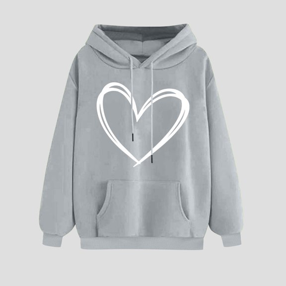 PNTUTB Women's Print Casual Winter Warm Hoodie Pullover Long Sleeved Comfortable Basic Sweatshirt