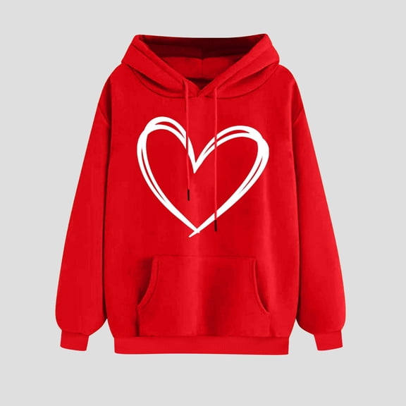 PNTUTB Women's Print Casual Winter Warm Hoodie Pullover Long Sleeved Comfortable Basic Sweatshirt